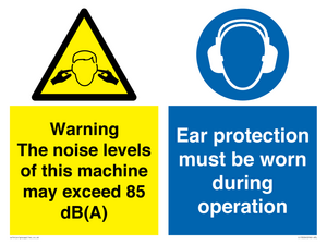Warning The noise levels of this machine may exceed 85 db(A) Ear Protection must be word during operation
